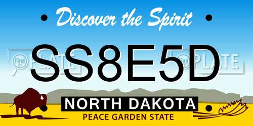 SS8E5D North Dakota License Plate