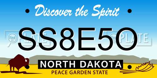 SS8E5O North Dakota License Plate