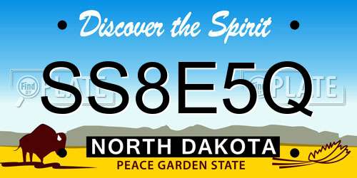 SS8E5Q North Dakota License Plate