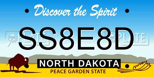 SS8E8D North Dakota License Plate