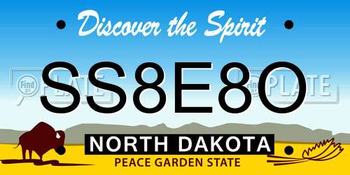 SS8E8O North Dakota License Plate