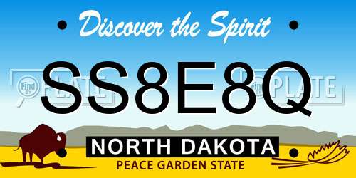 SS8E8Q North Dakota License Plate