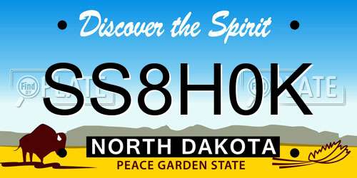 SS8H0K North Dakota License Plate