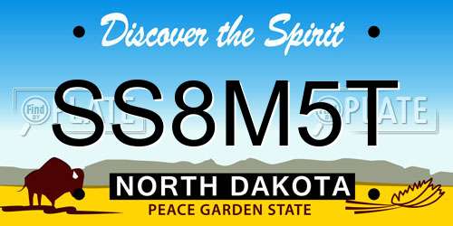 SS8M5T North Dakota License Plate