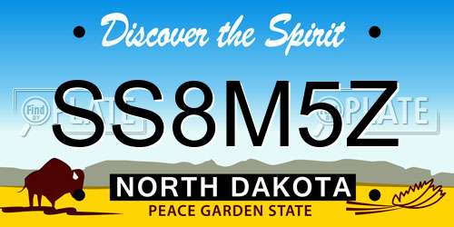 SS8M5Z North Dakota License Plate