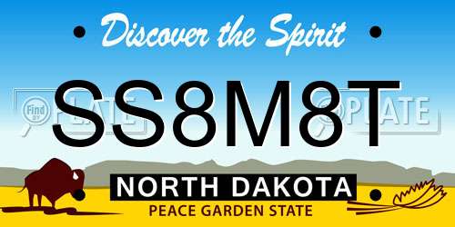 SS8M8T North Dakota License Plate