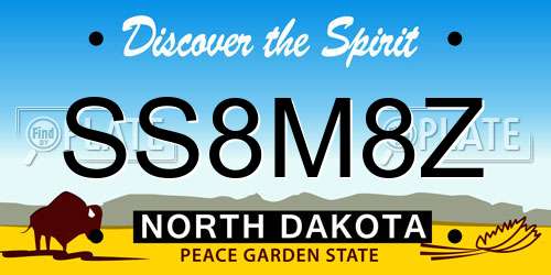 SS8M8Z North Dakota License Plate