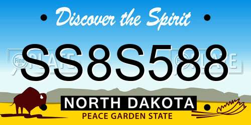 SS8S588 North Dakota License Plate