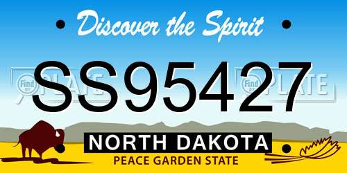 SS95427 North Dakota License Plate