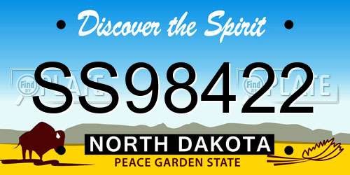 SS98422 North Dakota License Plate