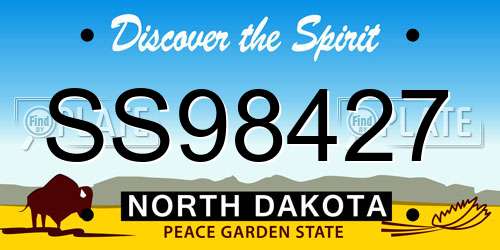 SS98427 North Dakota License Plate