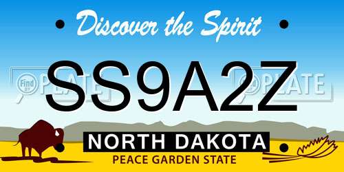 SS9A2Z North Dakota License Plate