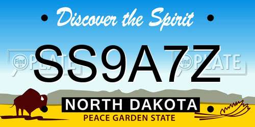 SS9A7Z North Dakota License Plate