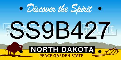 SS9B427 North Dakota License Plate