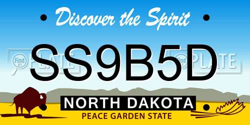 SS9B5D North Dakota License Plate