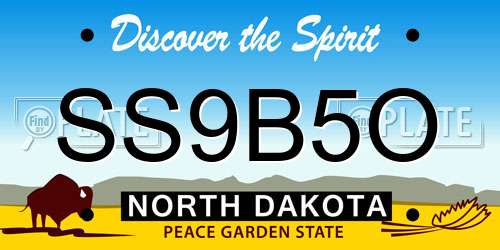 SS9B5O North Dakota License Plate