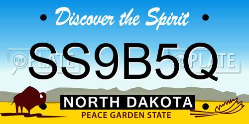 SS9B5Q North Dakota License Plate
