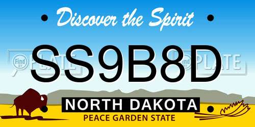 SS9B8D North Dakota License Plate