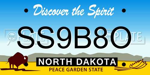 SS9B8O North Dakota License Plate