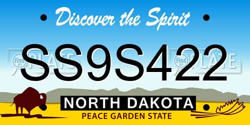 SS9S422 North Dakota License Plate