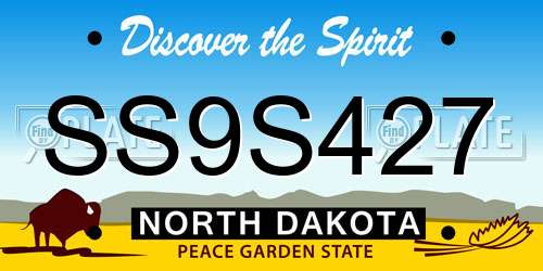 SS9S427 North Dakota License Plate