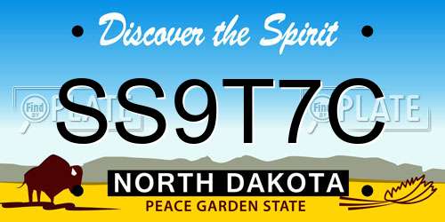 SS9T7C North Dakota License Plate