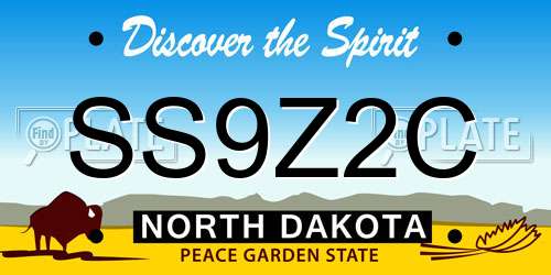 SS9Z2C North Dakota License Plate
