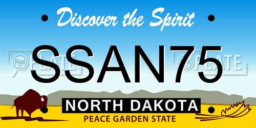 SSAN75 North Dakota License Plate