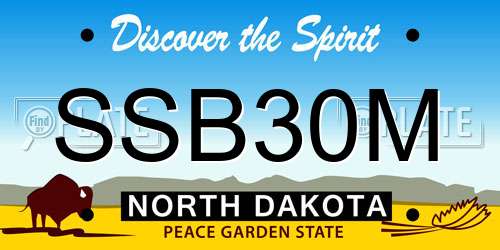 SSB30M North Dakota License Plate