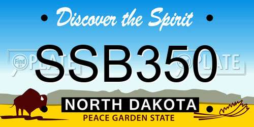 SSB350 North Dakota License Plate