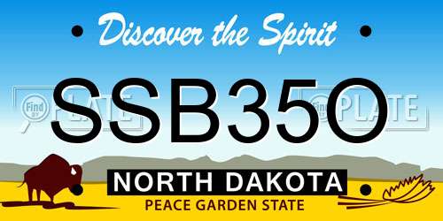SSB35O North Dakota License Plate