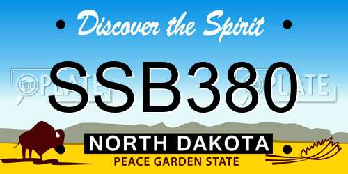 SSB380 North Dakota License Plate