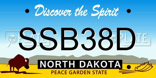 SSB38D North Dakota License Plate