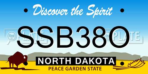 SSB38O North Dakota License Plate