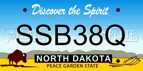SSB38Q North Dakota License Plate