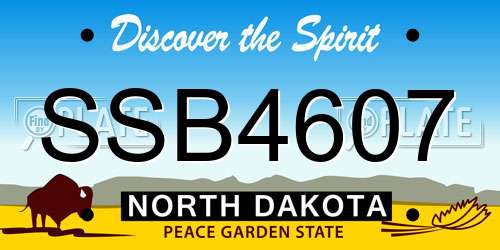 SSB4607 North Dakota License Plate