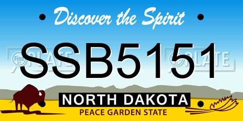SSB5151 North Dakota License Plate