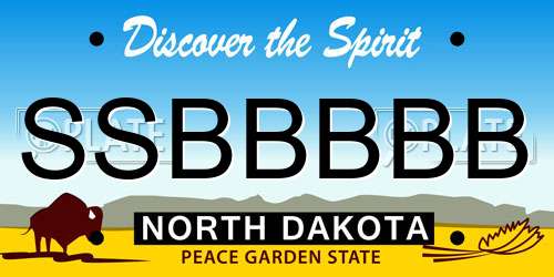 SSBBBBB North Dakota License Plate