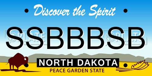 SSBBBSB North Dakota License Plate