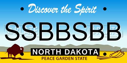 SSBBSBB North Dakota License Plate
