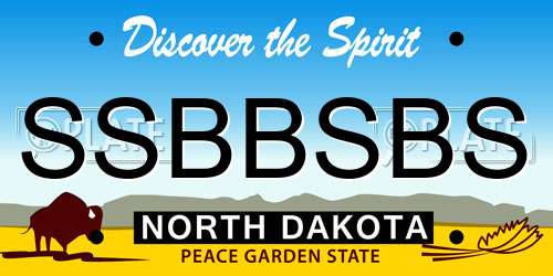 SSBBSBS North Dakota License Plate