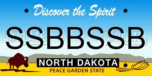 SSBBSSB North Dakota License Plate