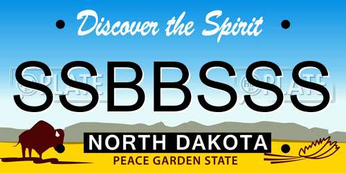 SSBBSSS North Dakota License Plate