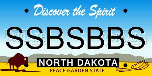 SSBSBBS North Dakota License Plate