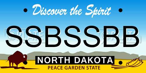 SSBSSBB North Dakota License Plate