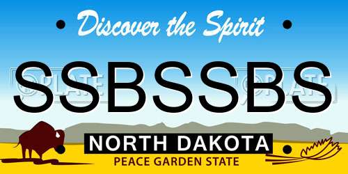 SSBSSBS North Dakota License Plate