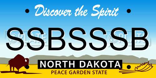 SSBSSSB North Dakota License Plate