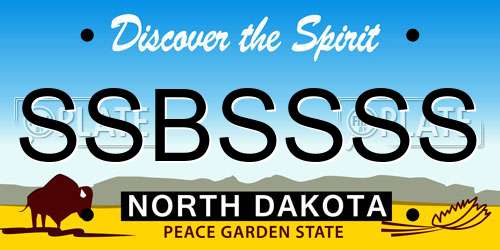 SSBSSSS North Dakota License Plate