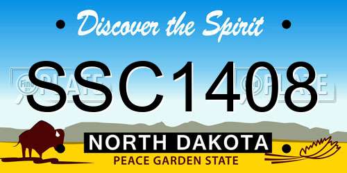 SSC1408 North Dakota License Plate