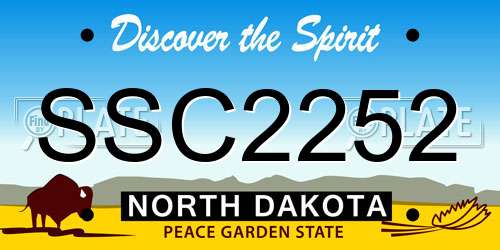 SSC2252 North Dakota License Plate